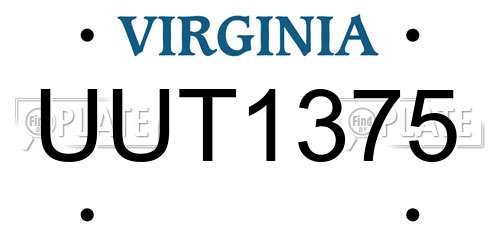 UUT1375 Virginia License Plate