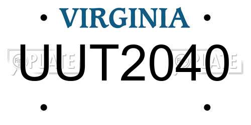 UUT2040 Virginia License Plate