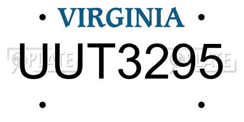 UUT3295 Virginia License Plate