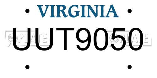 UUT9050 Virginia License Plate