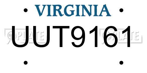 UUT9161 Virginia License Plate