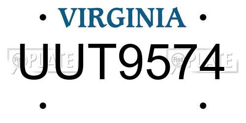UUT9574 Virginia License Plate