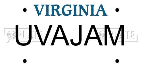 UVAJAM Virginia License Plate