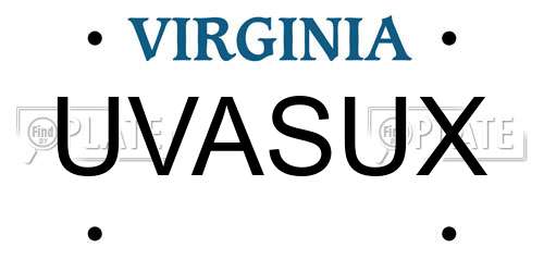 UVASUX Virginia License Plate
