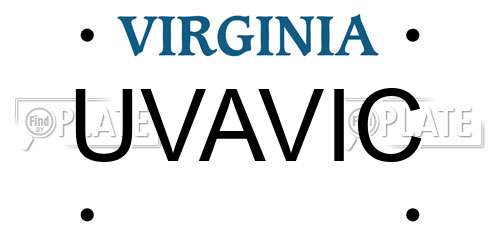 UVAVIC Virginia License Plate
