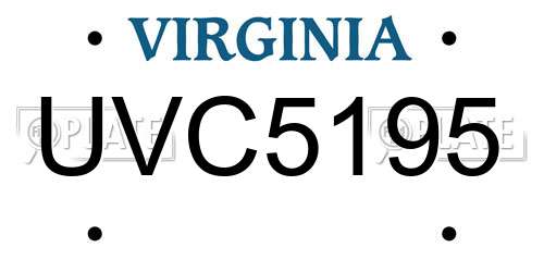 UVC5195 Virginia License Plate
