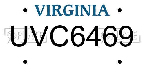 UVC6469 Virginia License Plate
