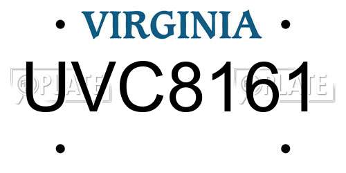 UVC8161 Virginia License Plate