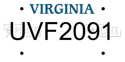 UVF2091 Virginia License Plate