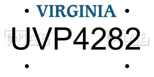 UVP4282 Virginia License Plate