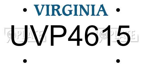 UVP4615 Virginia License Plate