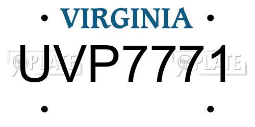 UVP7771 Virginia License Plate