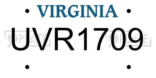 UVR1709 Virginia License Plate