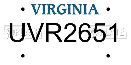 UVR2651 Virginia License Plate