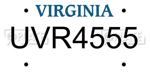 UVR4555 Virginia License Plate