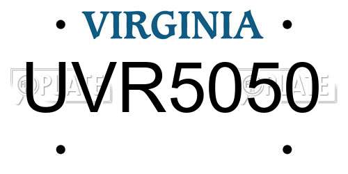 UVR5050 Virginia License Plate