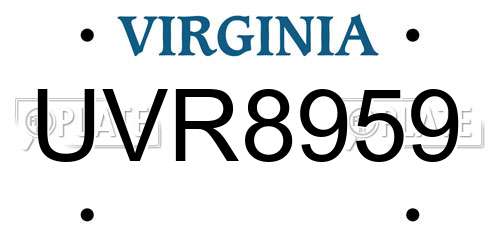 UVR8959 Virginia License Plate