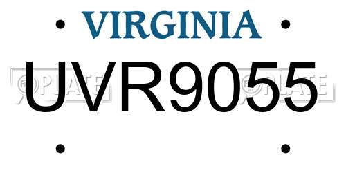 UVR9055 Virginia License Plate