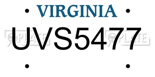 UVS5477 Virginia License Plate