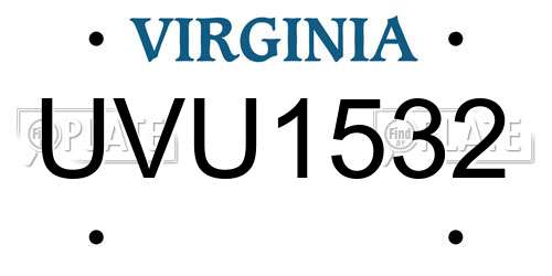 UVU1532 Virginia License Plate