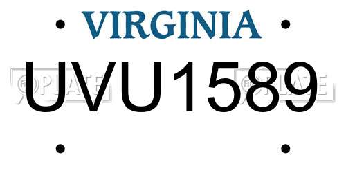 UVU1589 Virginia License Plate