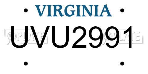 UVU2991 Virginia License Plate