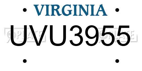 UVU3955 Virginia License Plate