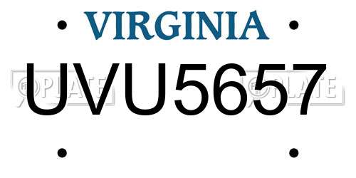 UVU5657 Virginia License Plate