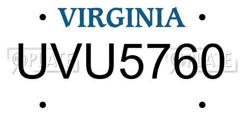 UVU5760 Virginia License Plate