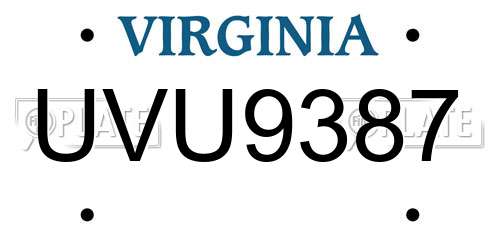 UVU9387 Virginia License Plate