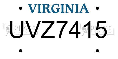 UVZ7415 Virginia License Plate