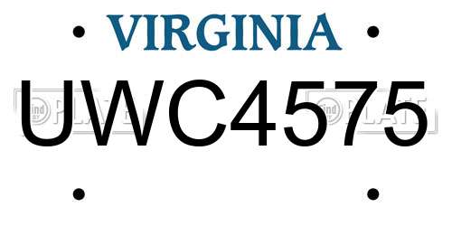 UWC4575 Virginia License Plate