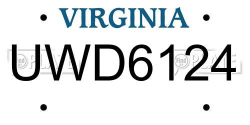 UWD6124 Virginia License Plate