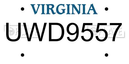 UWD9557 Virginia License Plate