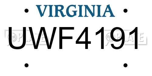 UWF4191 Virginia License Plate