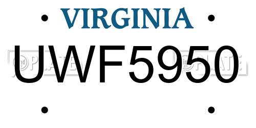 UWF5950 Virginia License Plate
