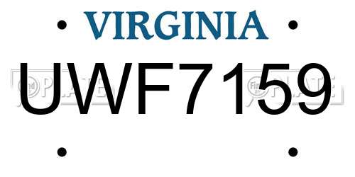 UWF7159 Virginia License Plate