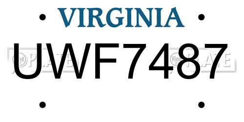 UWF7487 Virginia License Plate