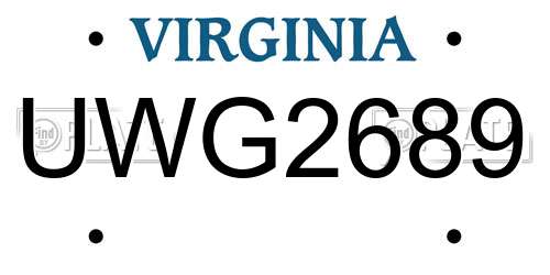 UWG2689 Virginia License Plate
