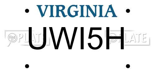 UWI5H Virginia License Plate