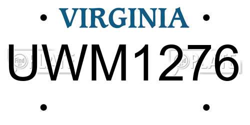 UWM1276 Virginia License Plate