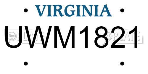 UWM1821 Virginia License Plate
