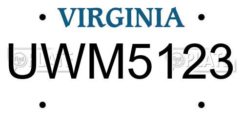 UWM5123 Virginia License Plate