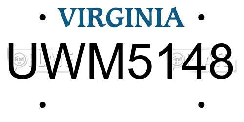 UWM5148 Virginia License Plate
