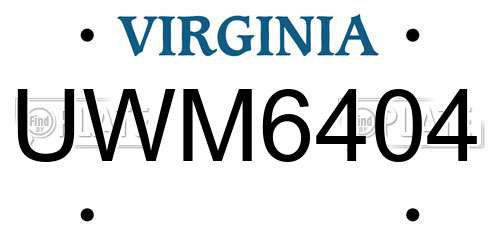 UWM6404 Virginia License Plate