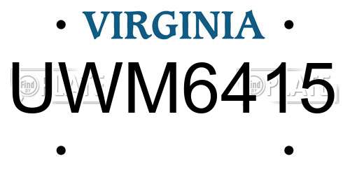 UWM6415 Virginia License Plate