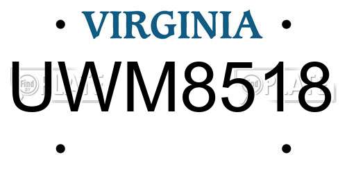 UWM8518 Virginia License Plate