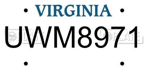 UWM8971 Virginia License Plate