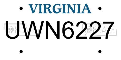 UWN6227 Virginia License Plate