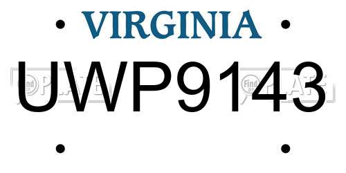 UWP9143 Virginia License Plate